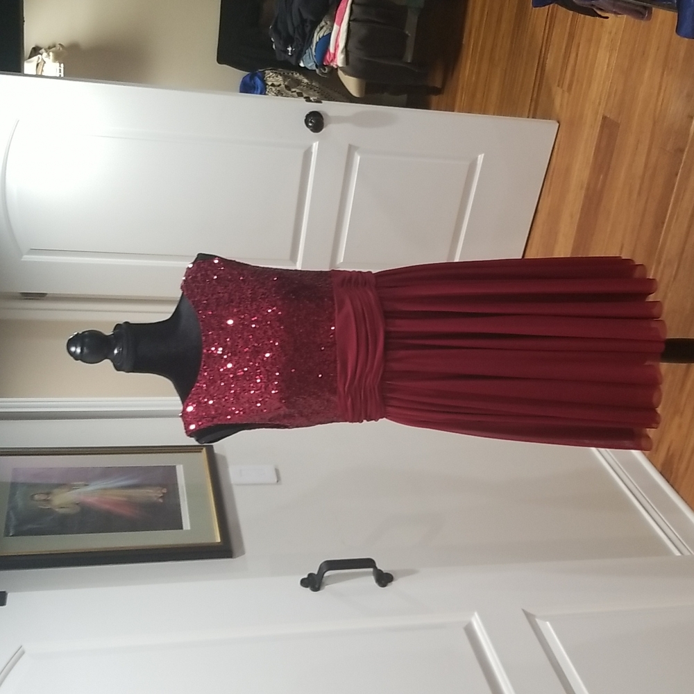 Burgundy sequin top dress, JH